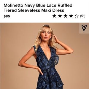 Lulu’s Navy blue lace maxi dress